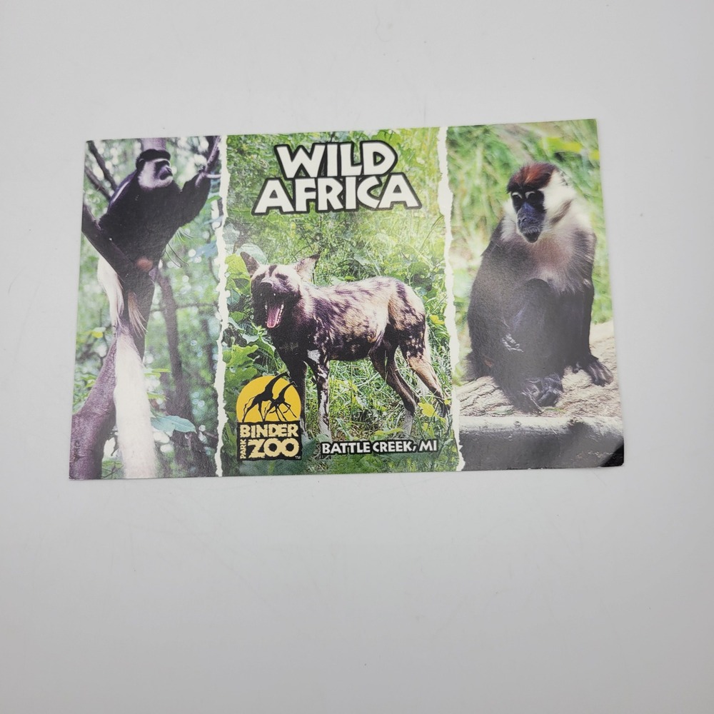 Binder Park Zoo Wild Africa‎ Postcard Battle Creek Michigan Animal Multi-View